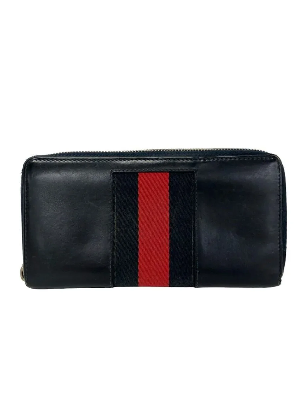 Gucci Wallet Black Red Zip Around Leather - Picture 1 of 11